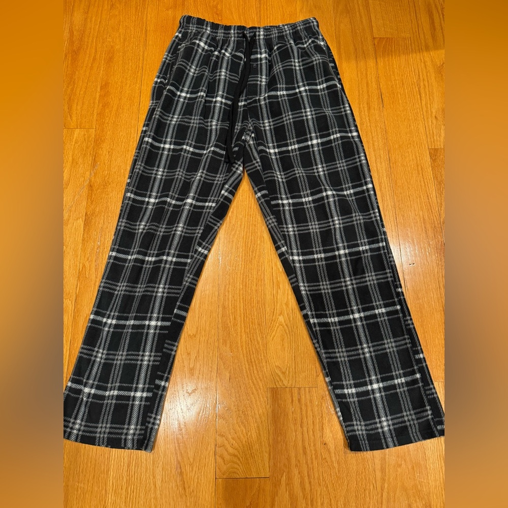 Beverly Hills Polo Club Men's Black and White Plaid Lounge Pants size Small